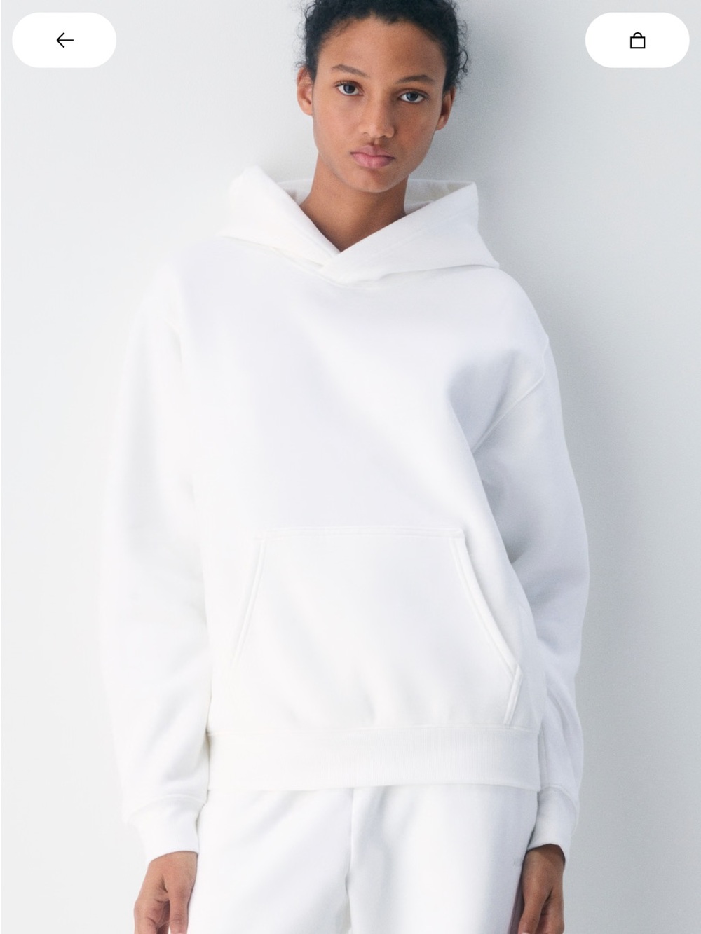 Aritzia White Perfect Hoodie Sweatshirt